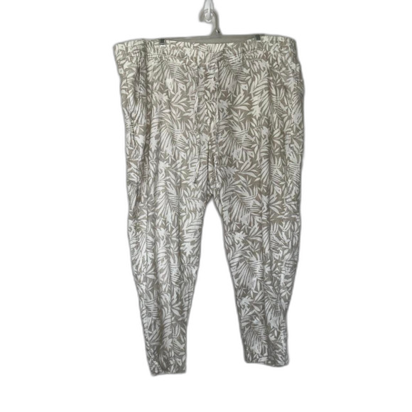 Gap Women's Cream and White Trousers Size XXL 2XL beach vacation lounge relaxed - Picture 1 of 5